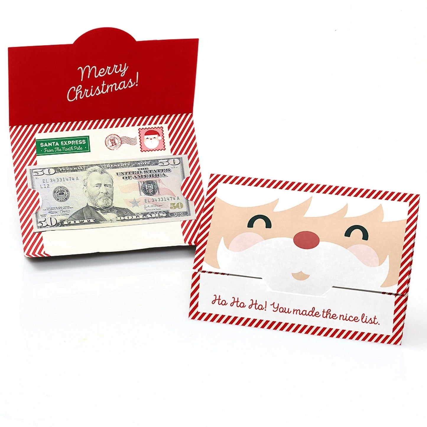Jolly Santa Claus - Set of 8 Christmas Money And Gift Card Holders