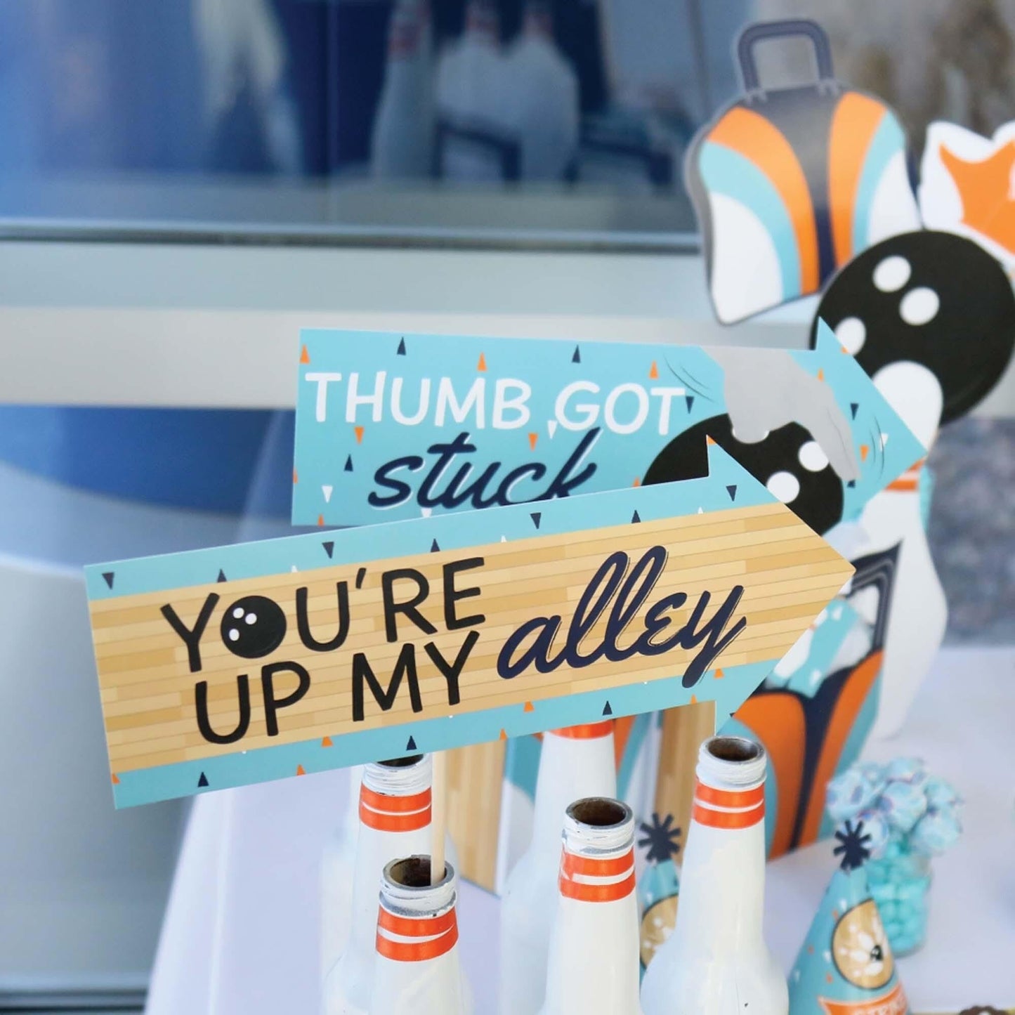 Funny Strike Up the Fun - Bowling - 10 Piece Baby Shower or Birthday Party Photo Booth Props Kit