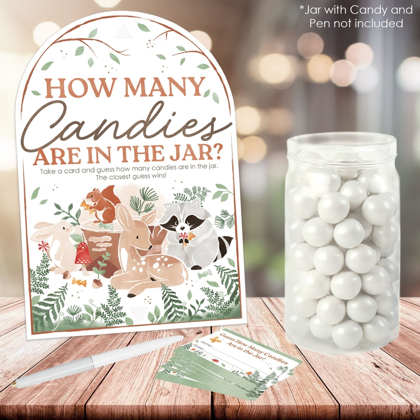 Woodland Animals Candy Guessing Game