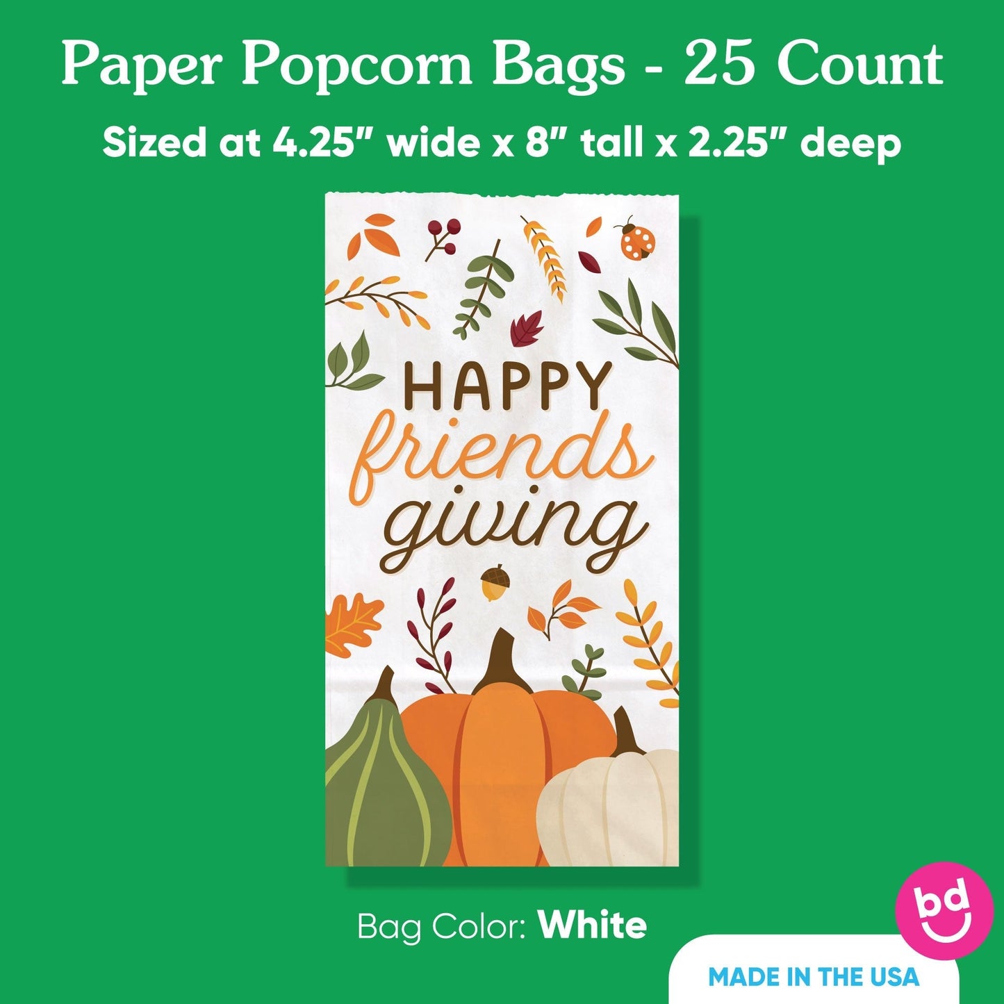 Popcorn Bags - Happy Friends Thanksgiving - 25 Ct