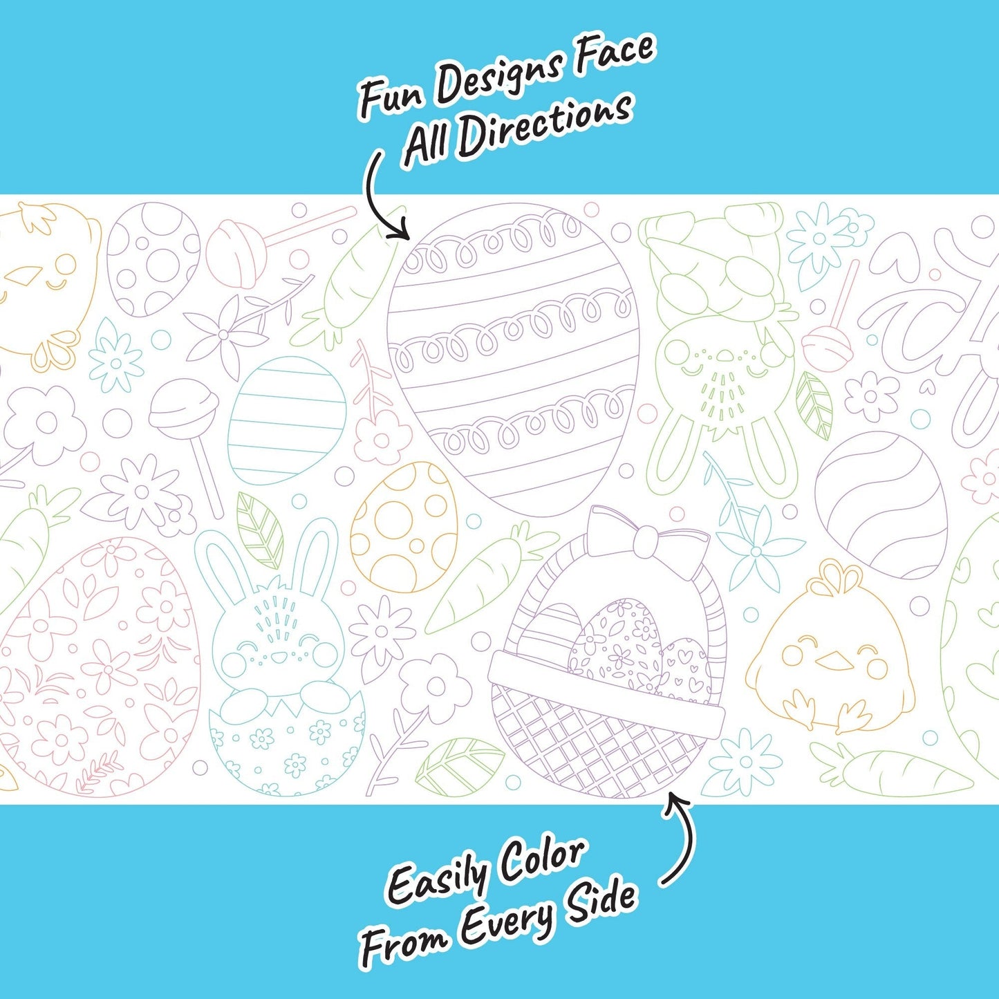 Happy Easter - Coloring Table Runner - 7'