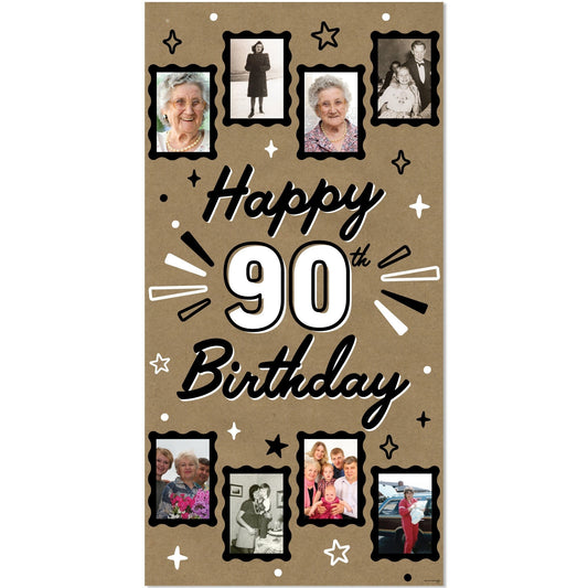 90th Birthday Kraft Photo Banner