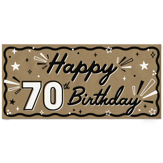 70th Birthday Kraft Banner