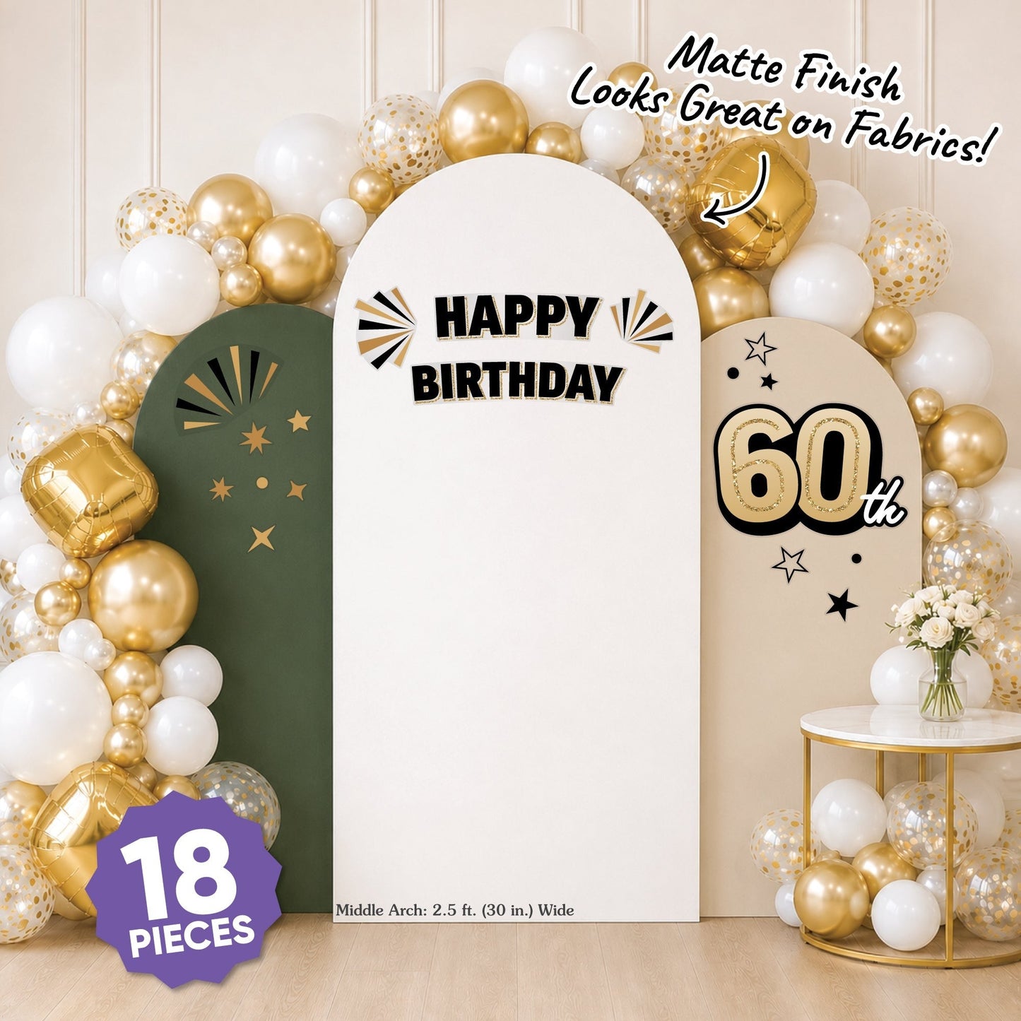 60th Birthday Backdrop Decals