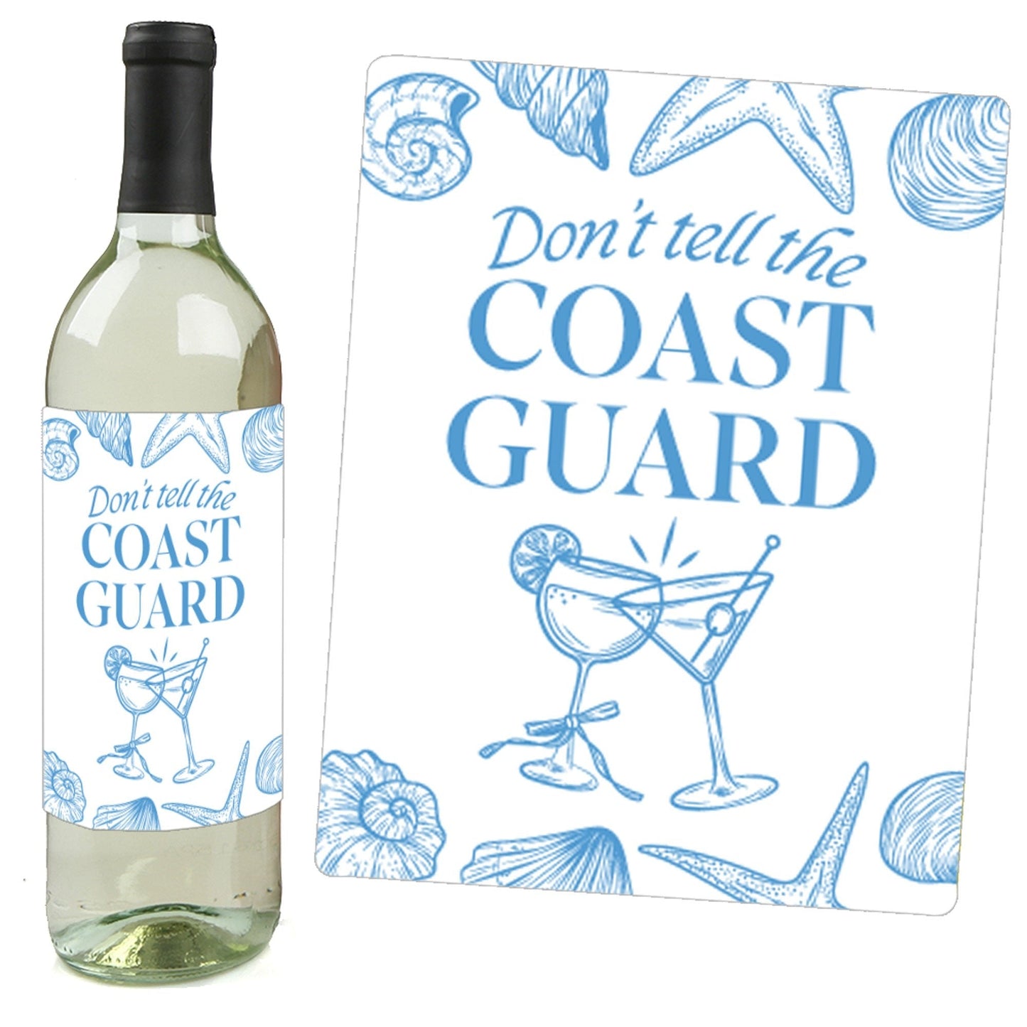 Last Toast on the Coast Wine Bottle Labels - 4 Ct