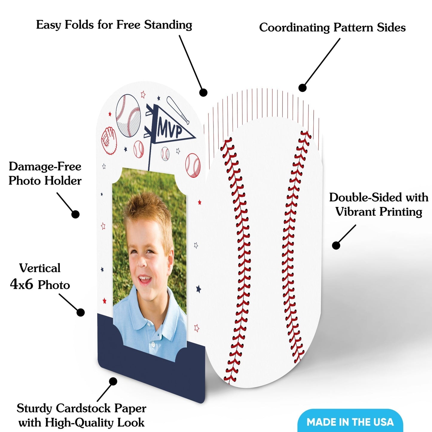 Baseball Photo Centerpieces - 8 Ct