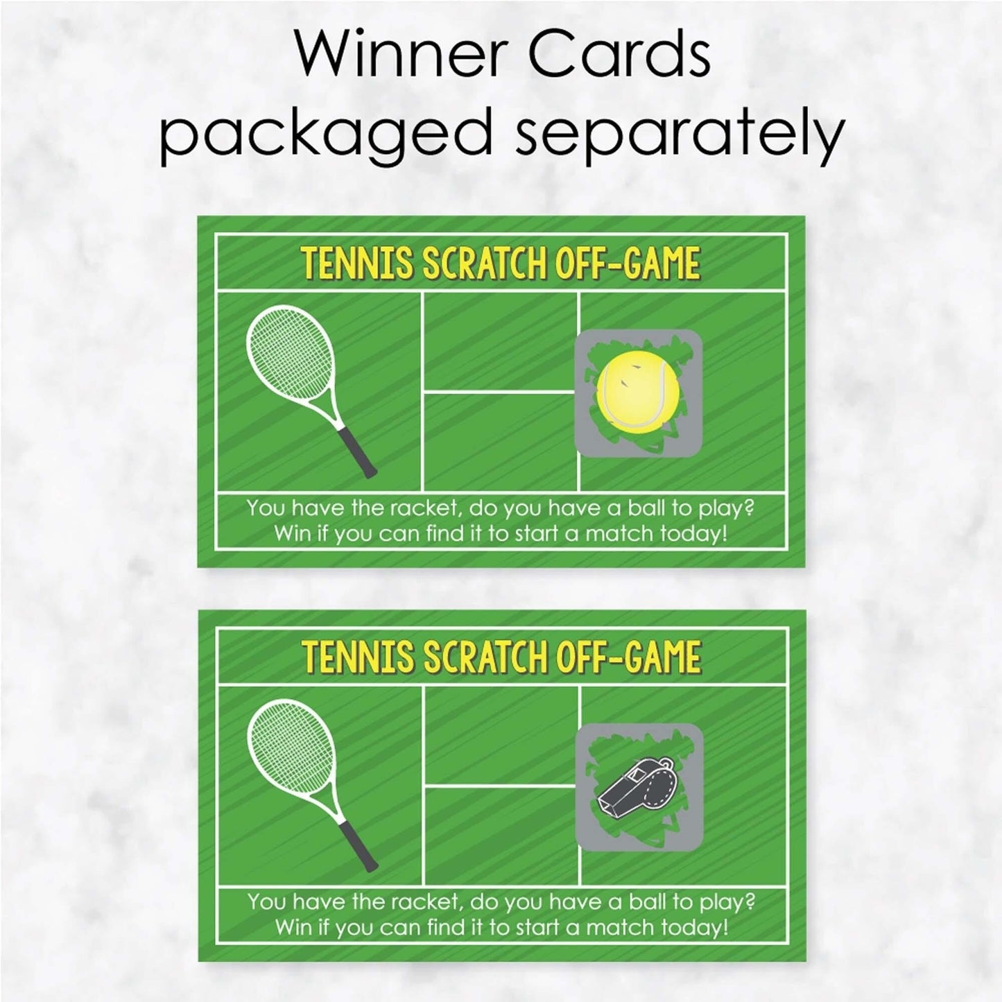 You Got Served - Tennis - Baby Shower or Birthday Party Scratch Off Cards - 22 Cards