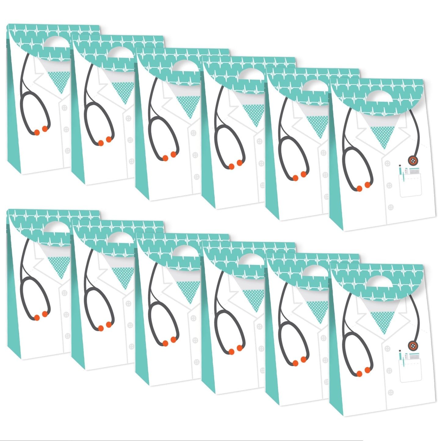 Medical School Grad - Doctor Graduation Gift Favor Bags - Party Goodie Boxes - Set of 12