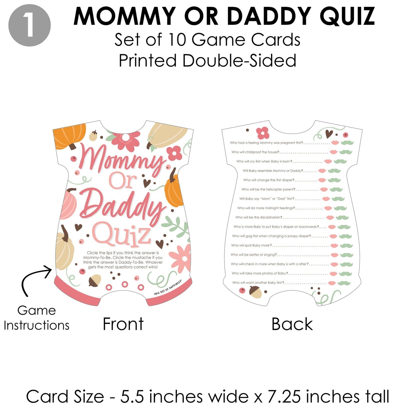 Girl Little Pumpkin - 4 Fall Baby Shower Games - 10 Cards Each - Gamerific Bundle