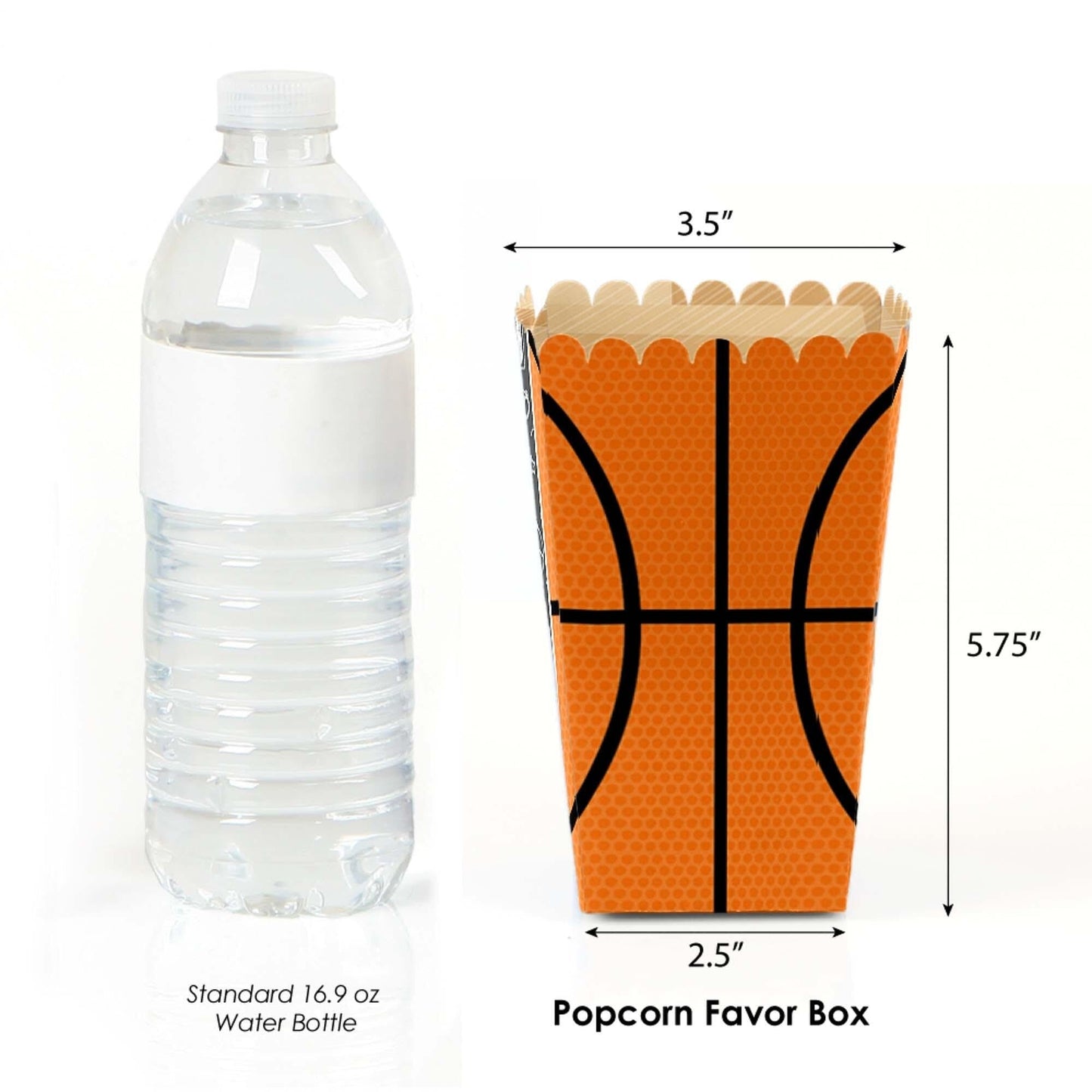 Nothin' but Net - Basketball - Baby Shower or Birthday Party Favor Popcorn Treat Boxes - Set of 12