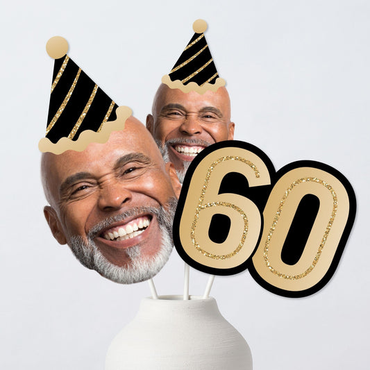 Custom Photo 60th Birthday Table Toppers - 15 Ct