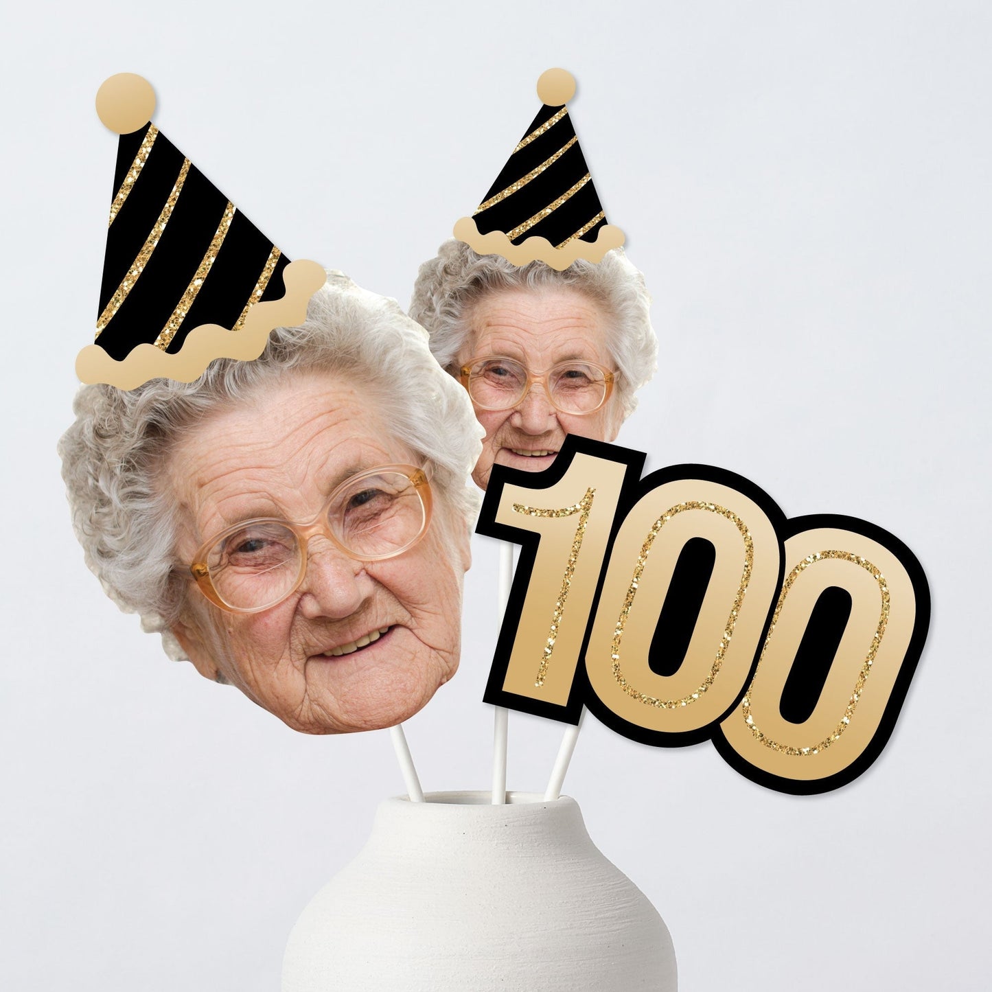 Custom Photo 100th Birthday Table Toppers - 15 Ct