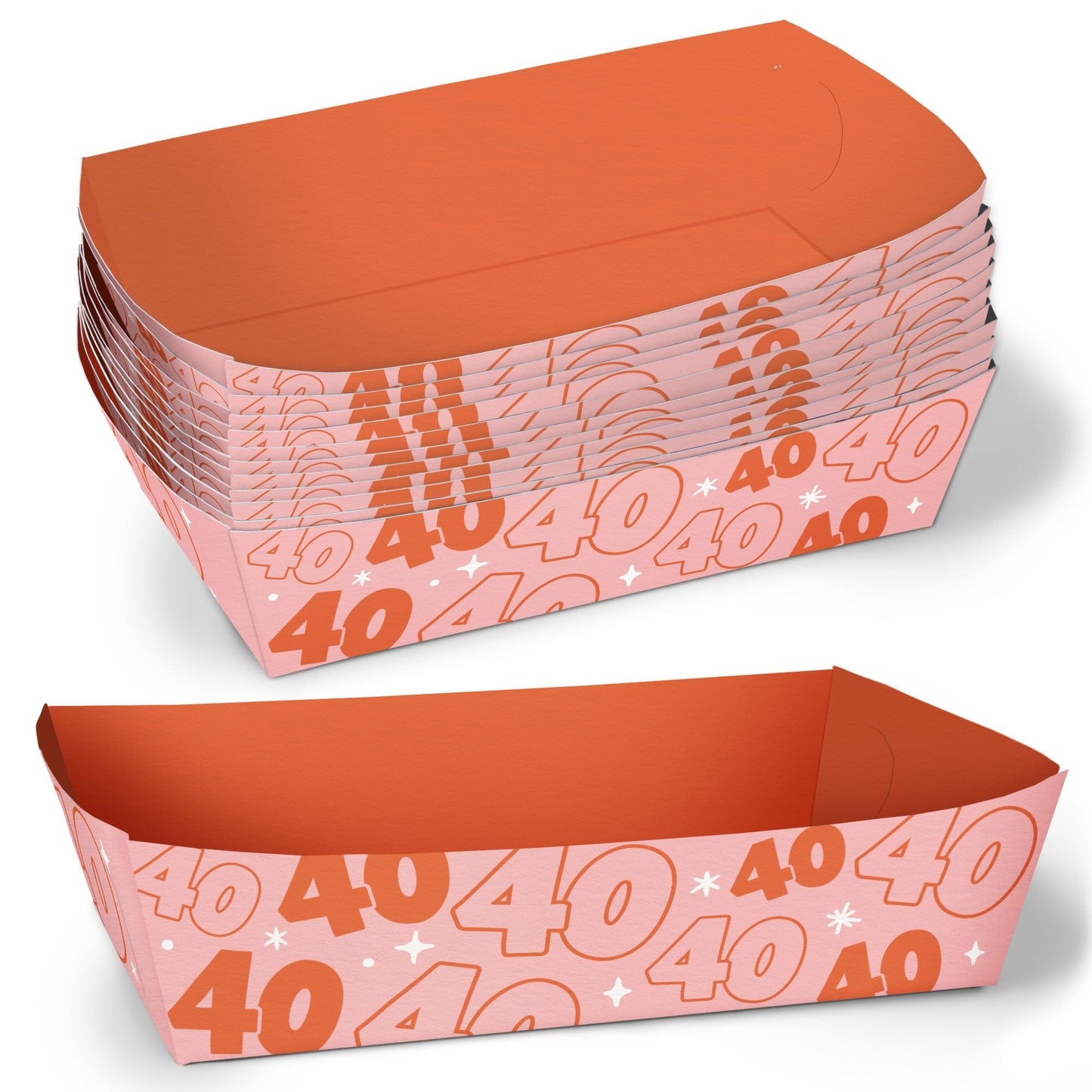 40th Birthday Party Paper Food Trays