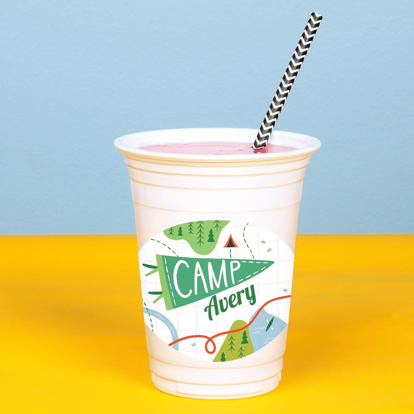 Custom Text Party Cups - Camping - 16 Ct