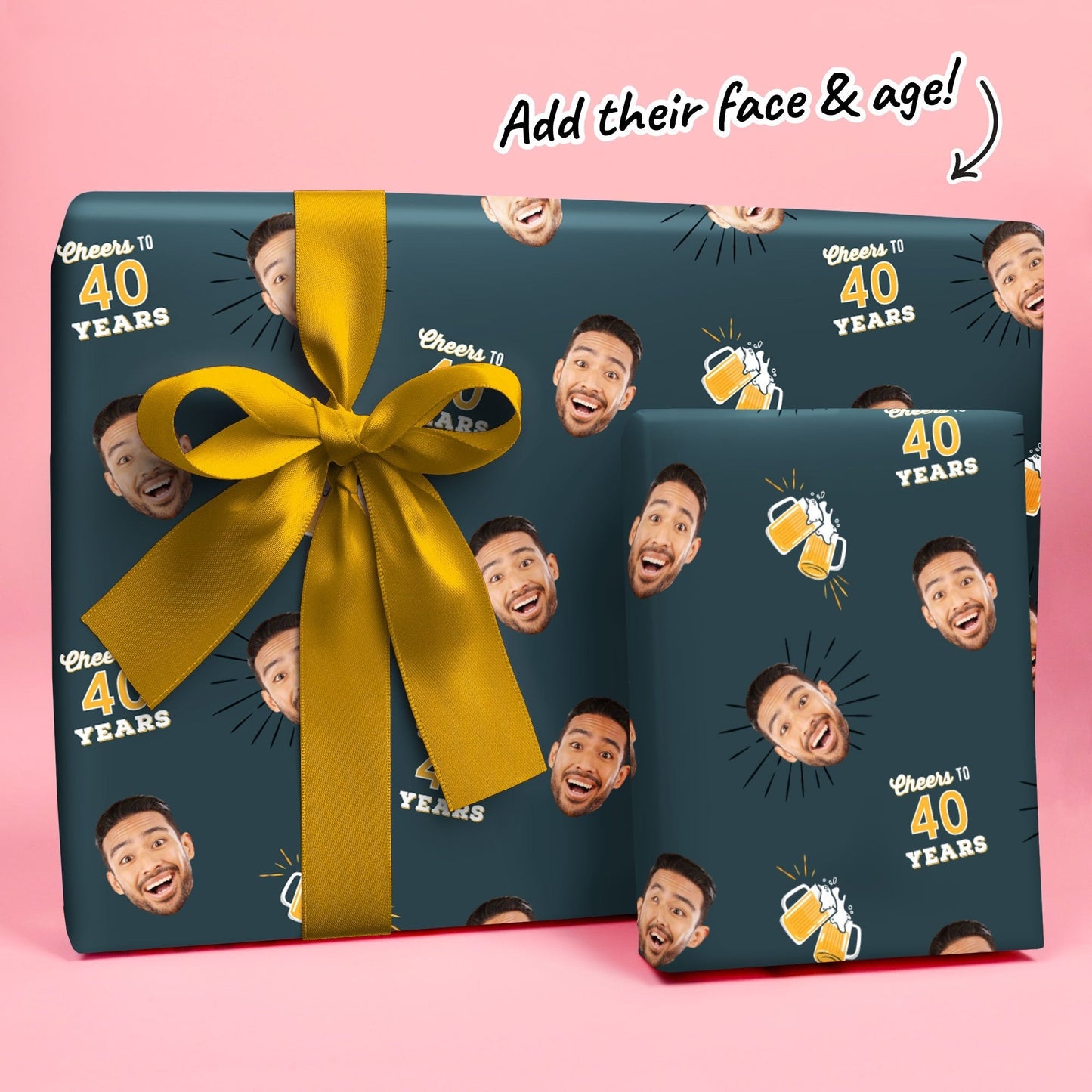 Custom Face Wrapping Paper - Cheers & Beers