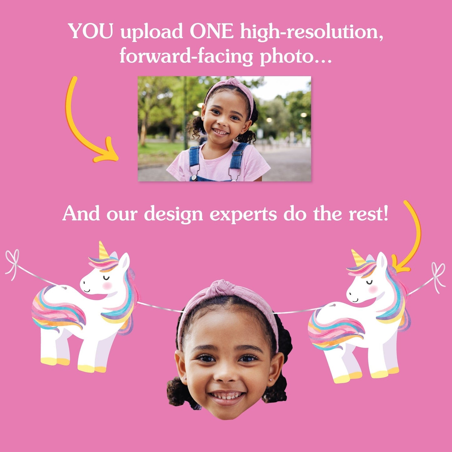 Custom Face Garland Banner - Unicorn
