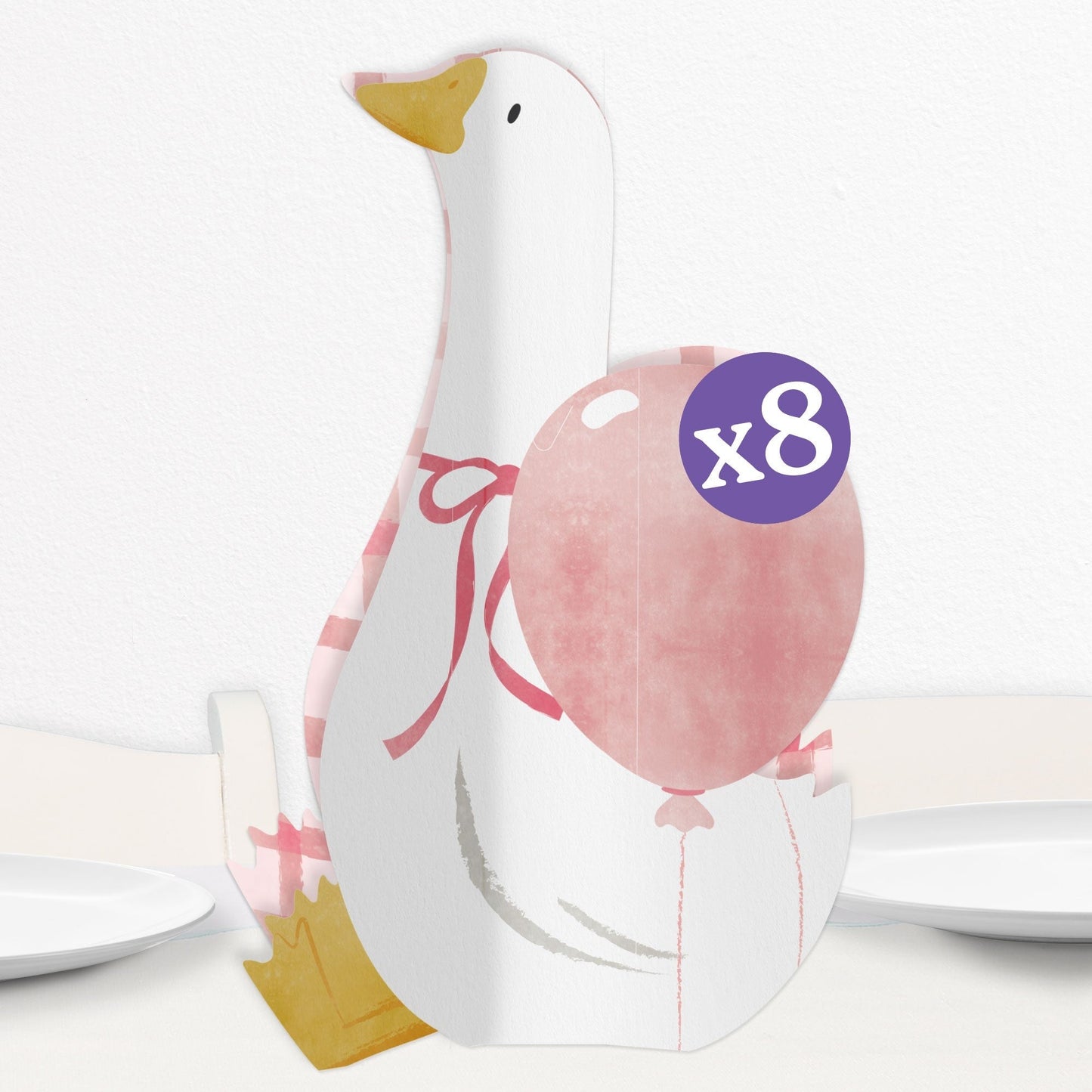 One Silly Goose Pink 3D Centerpieces - 8 Ct