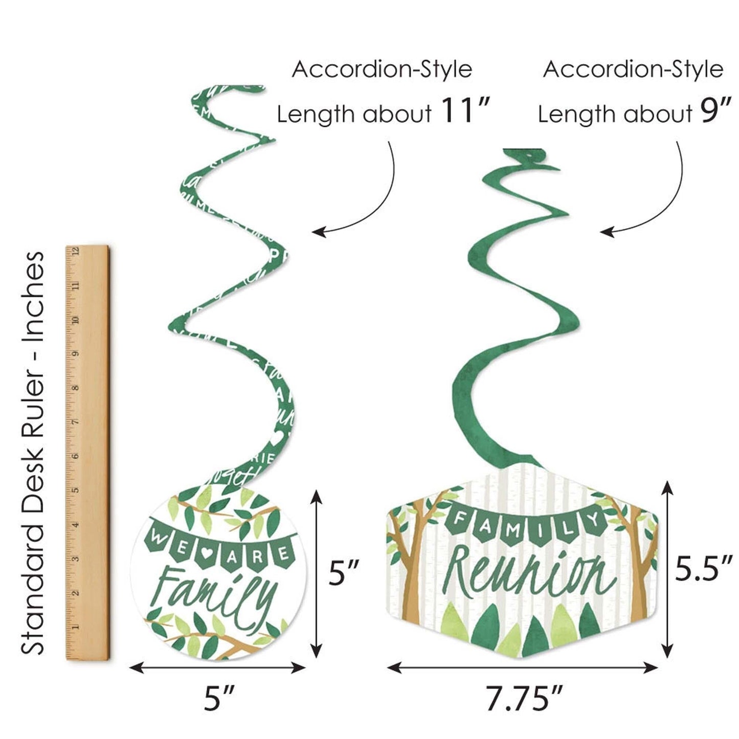 Family Tree Reunion - Family Gathering Party Hanging Decor - Party Decoration Swirls - Set of 40