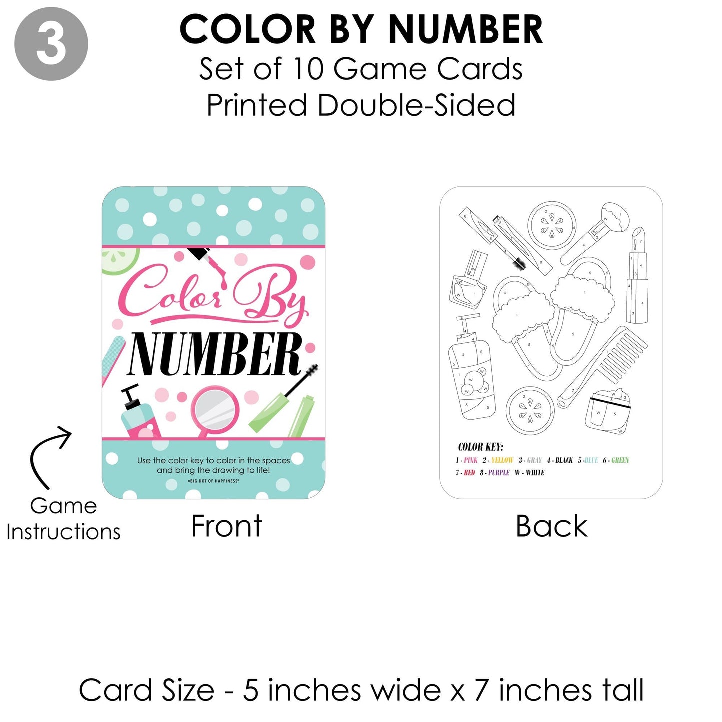 Spa Day - 4 Girls Makeup Party Games - 10 Cards Each - Gamerific Bundle