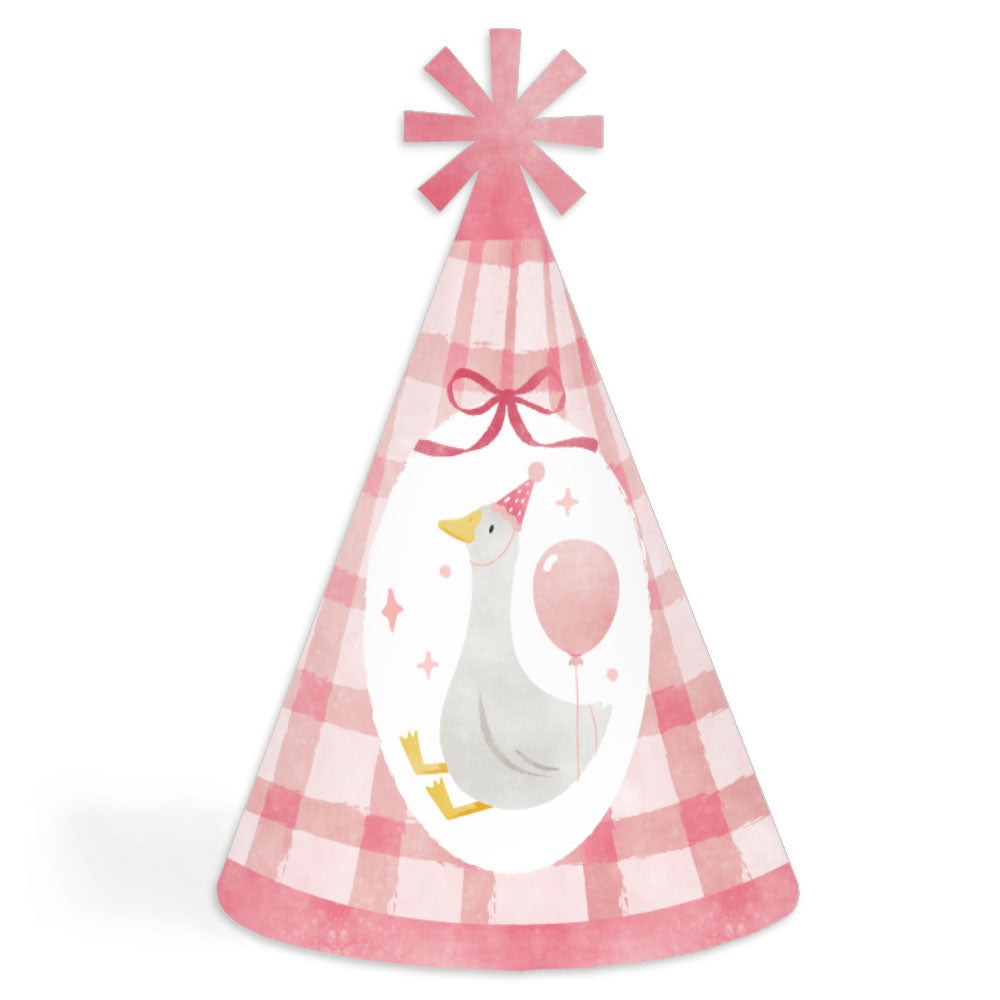 One Silly Goose Pink Cone Party - Set of 8 (Standard Size)