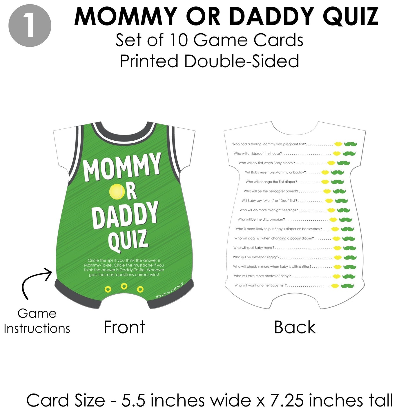 You Got Served - Tennis - 4 Tennis Ball Baby Shower Games - 10 Cards Each - Gamerific Bundle