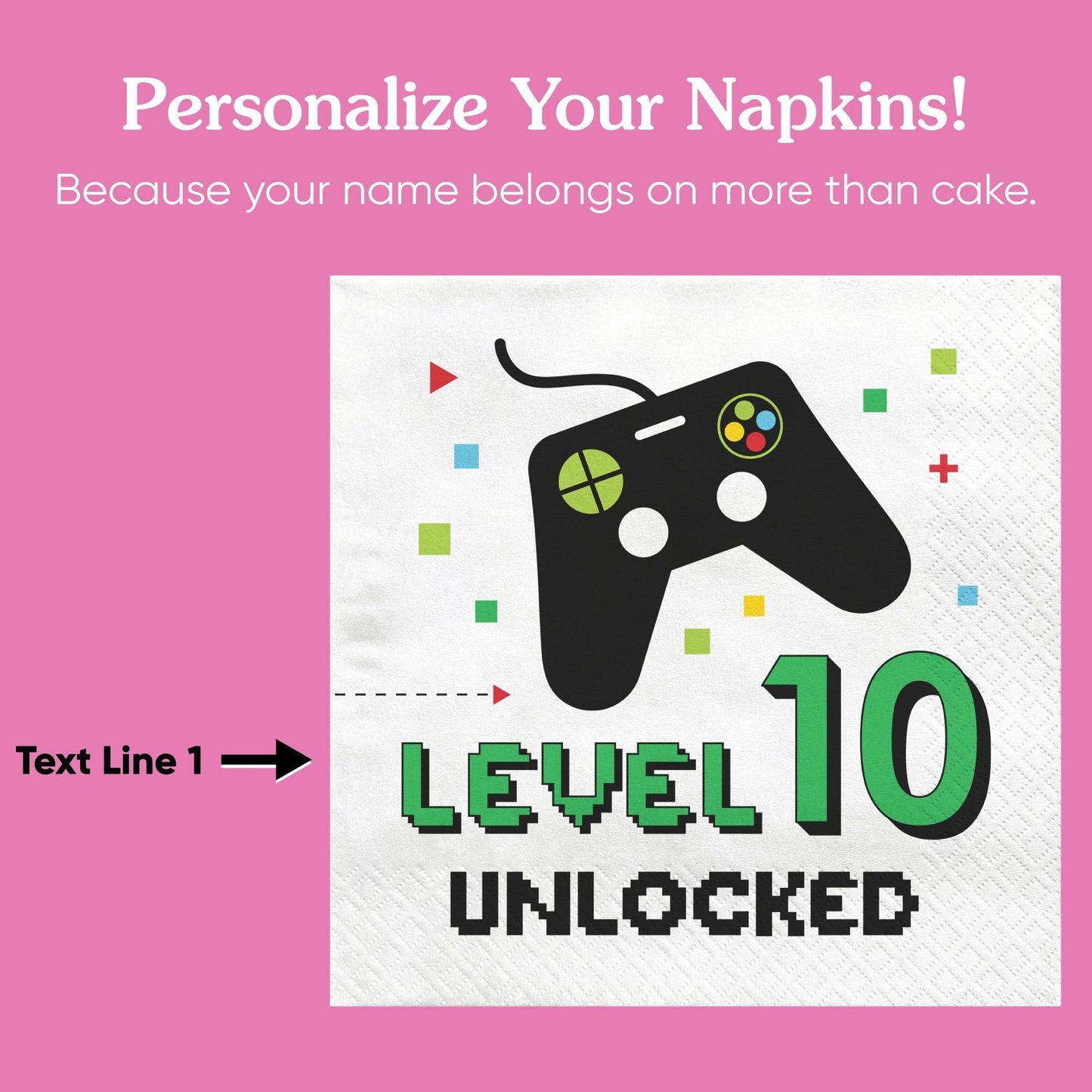 Custom Text Napkins - Game Zone