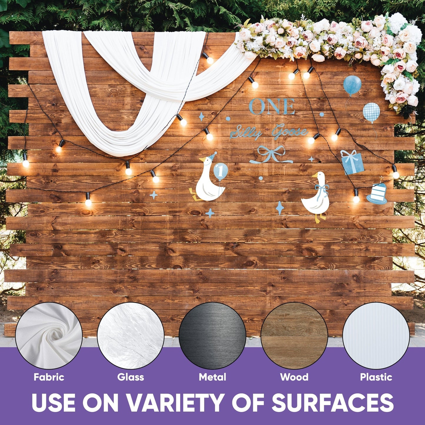 Blue One Silly Goose Backdrop Decals