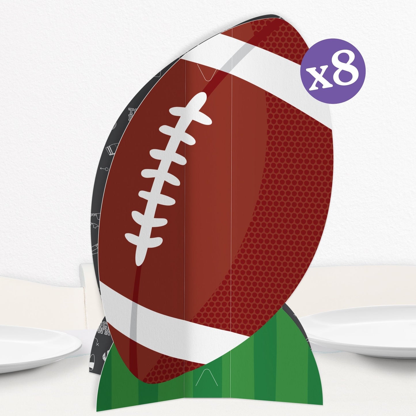Football 3D Centerpieces - 8 Ct
