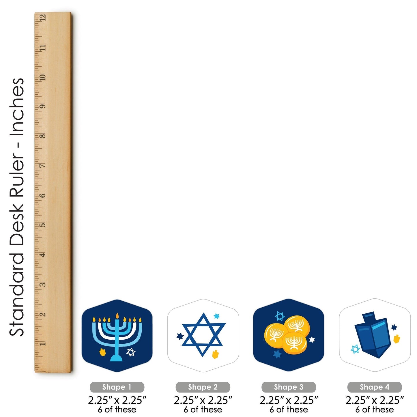 Hanukkah Menorah - Chanukah Holiday Party Scavenger Hunt - 1 Stand and 48 Game Pieces - Hide and Find Game