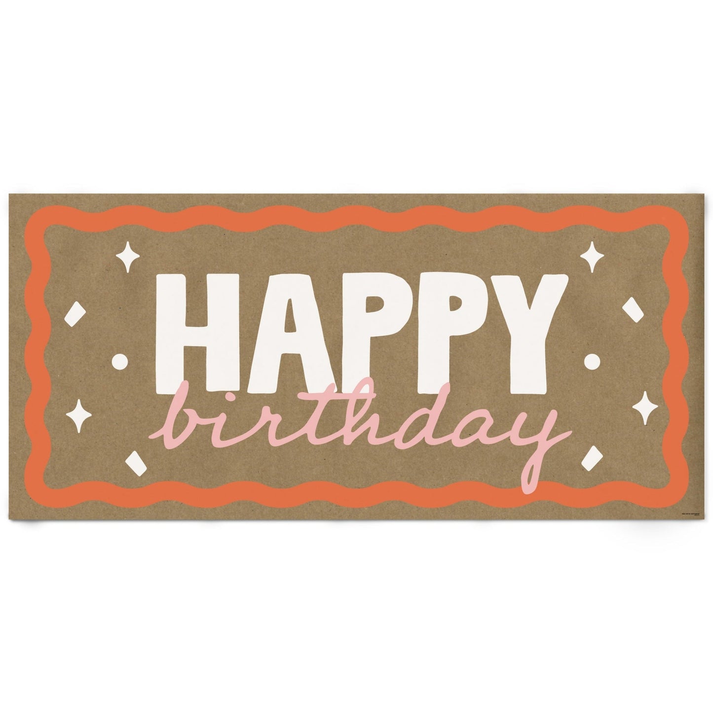 Wavy Birthday Kraft Banner