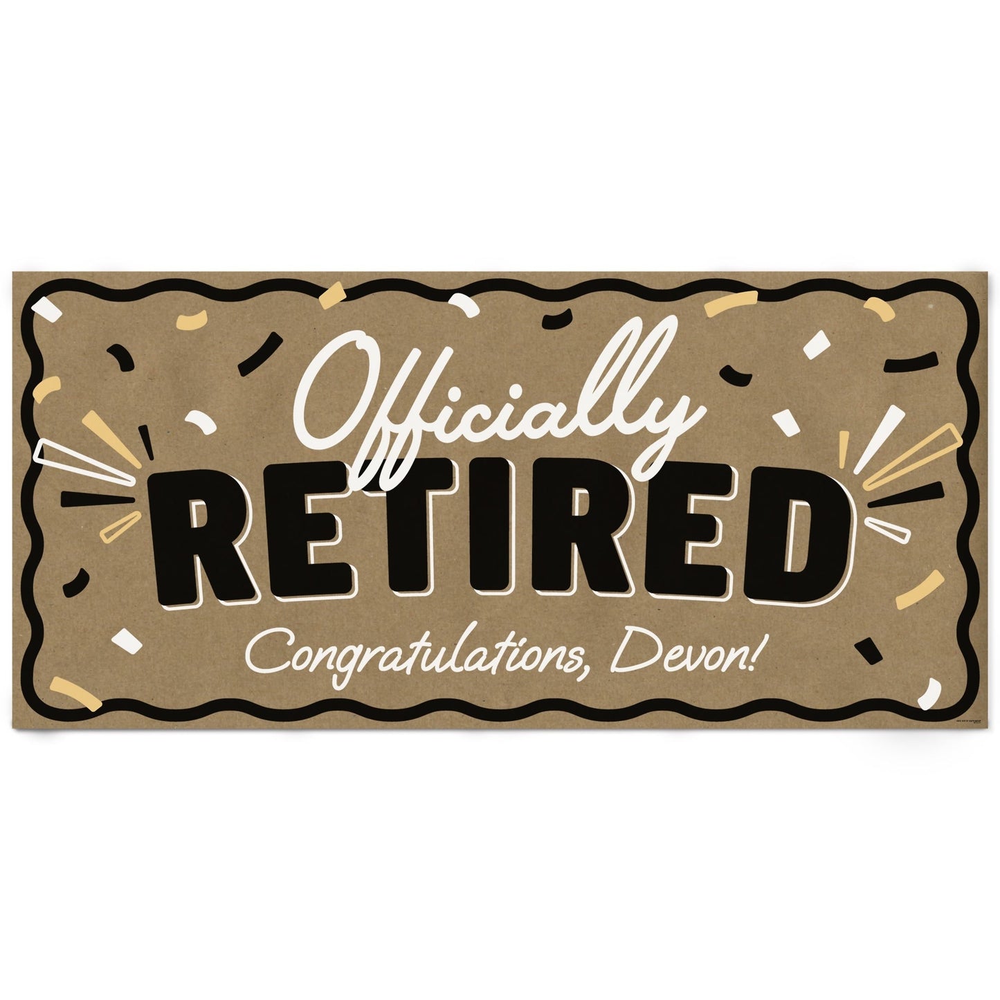 Custom Text Happy Retirement Kraft Banner