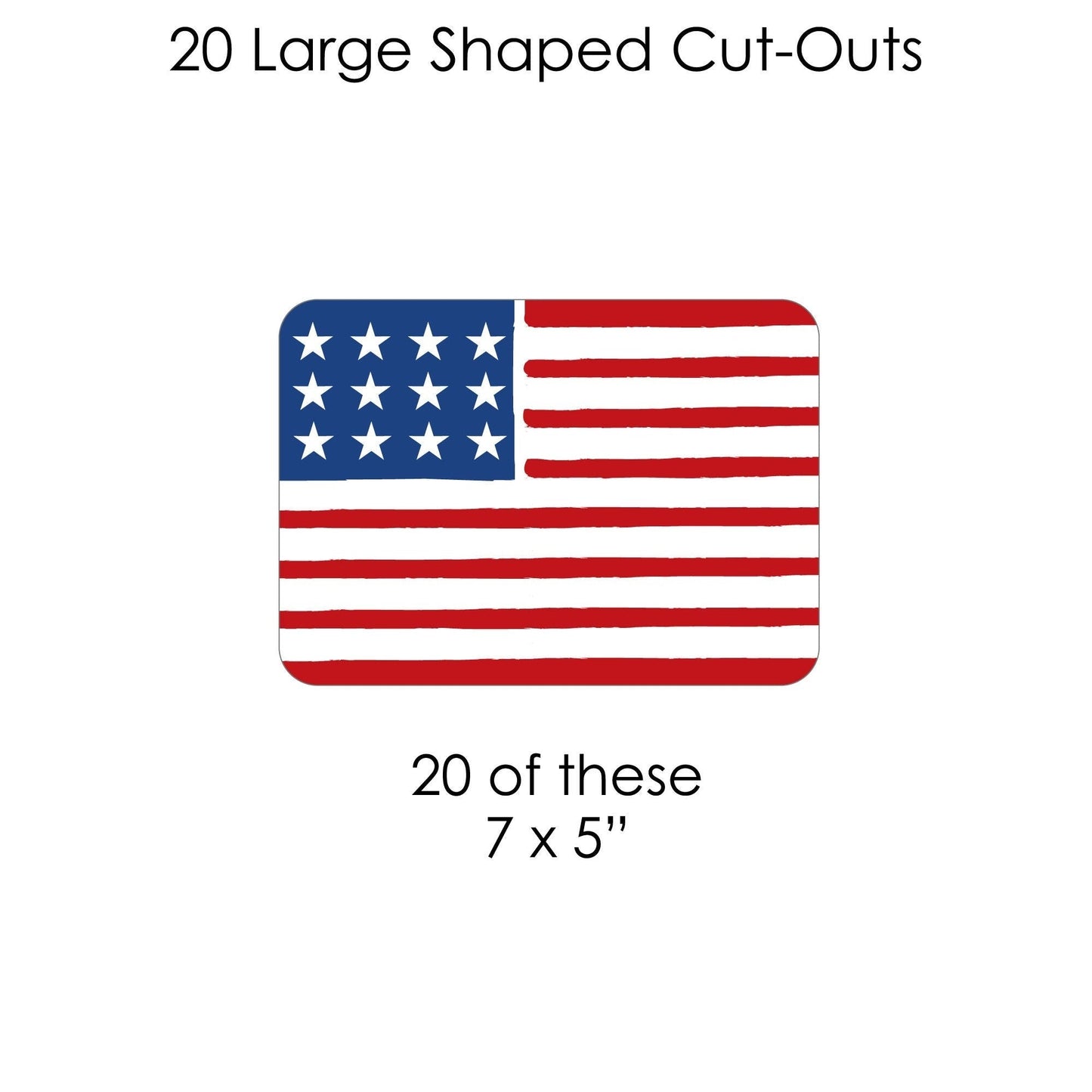 Stars & Stripes - Memorial Day, 4th of July and Labor Day USA Patriotic Party DIY Decorations - Clothespin Garland Banner - 44 Pieces