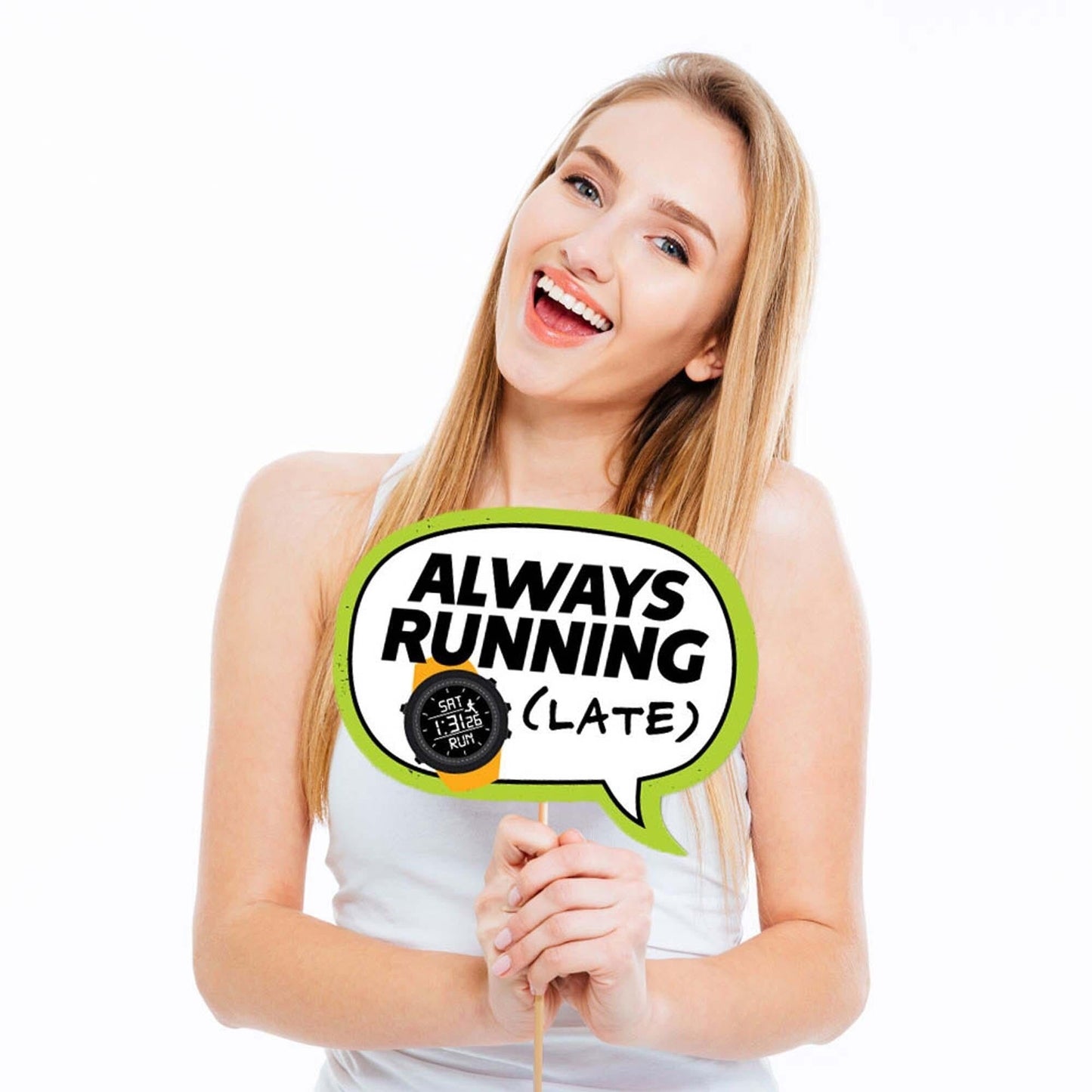 Funny Set The Pace - Running - 10 Piece Track, Cross Country or Marathon Photo Booth Props Kit