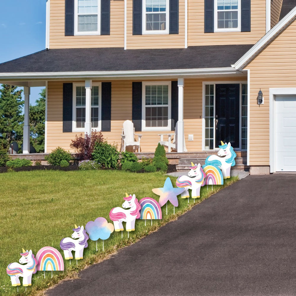 Unicorn Lawn Decorations - 10 Pc