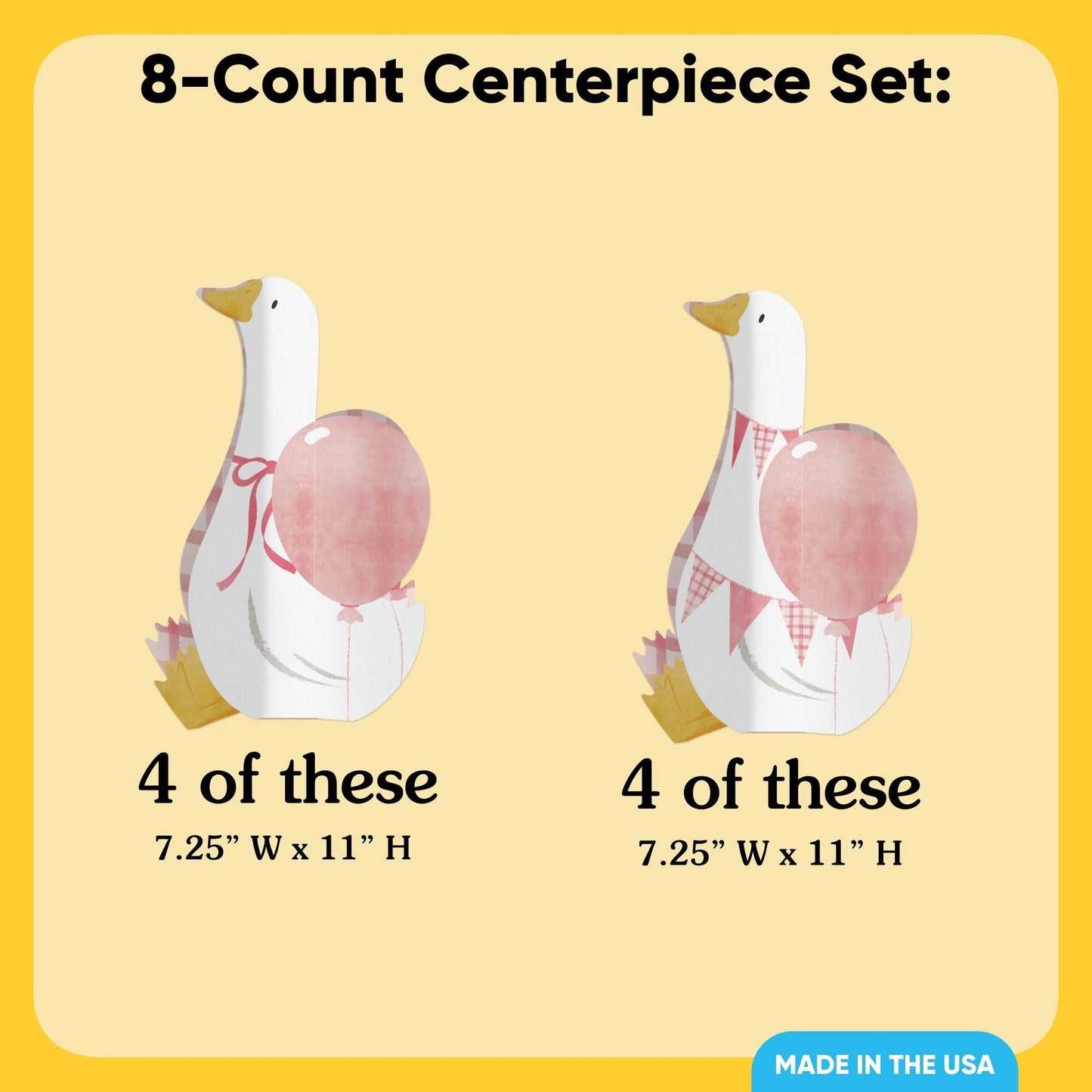 One Silly Goose Pink 3D Centerpieces - 8 Ct