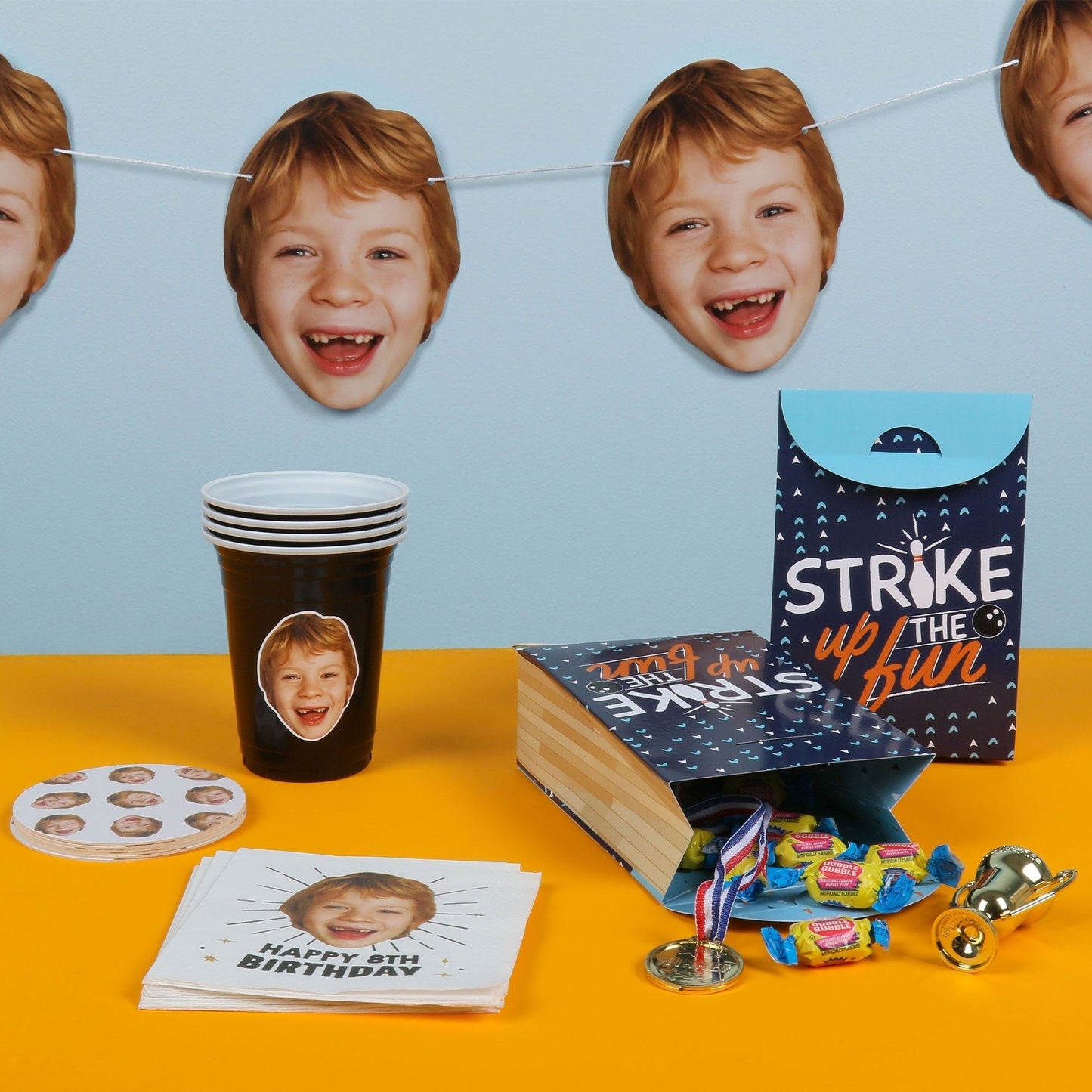Strike Up the Fun - Bowling - Birthday or Baby Shower Gift Favor Bags - Party Goodie Boxes - Set of 12