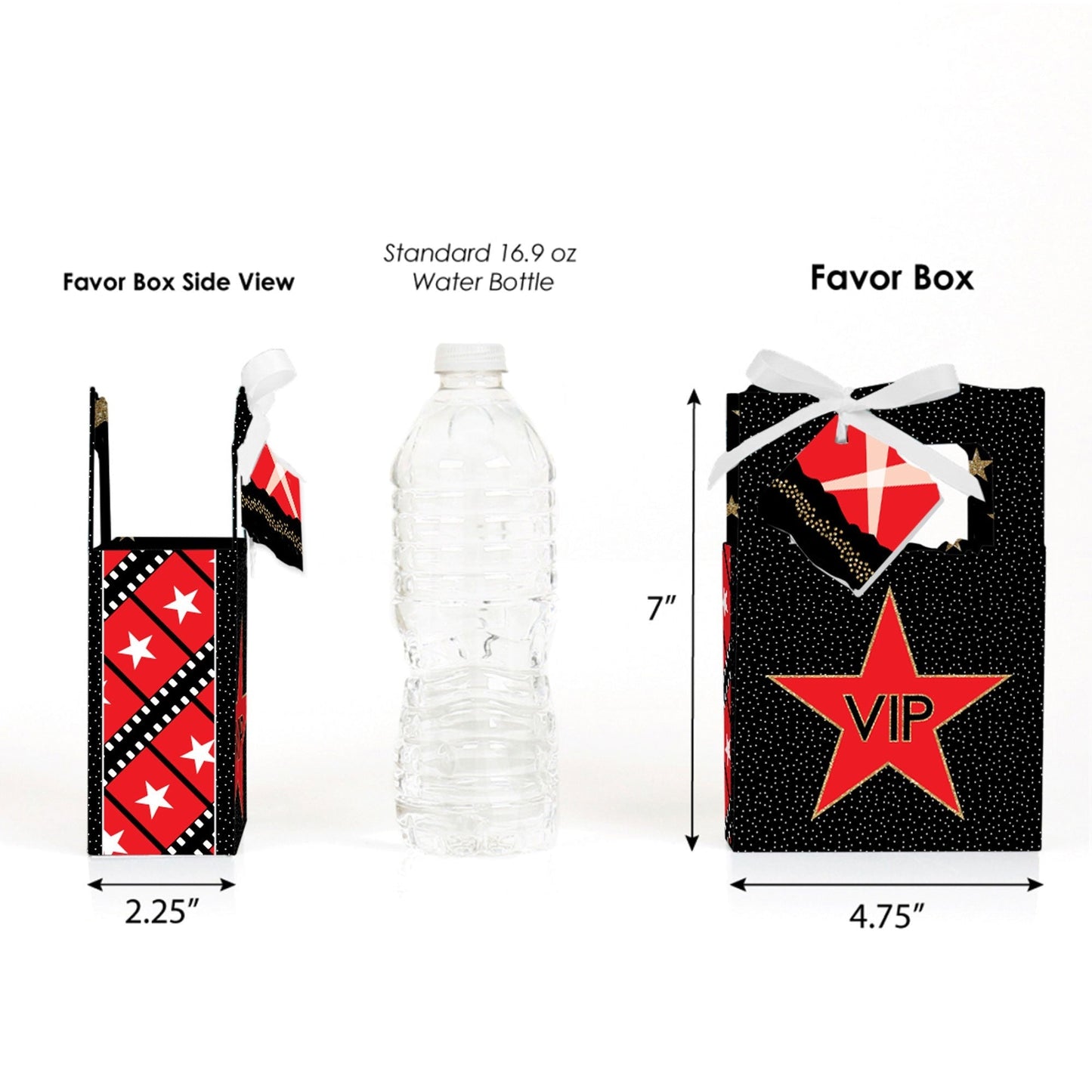 Red Carpet - Movie Night Party Favor Boxes - Set of 12