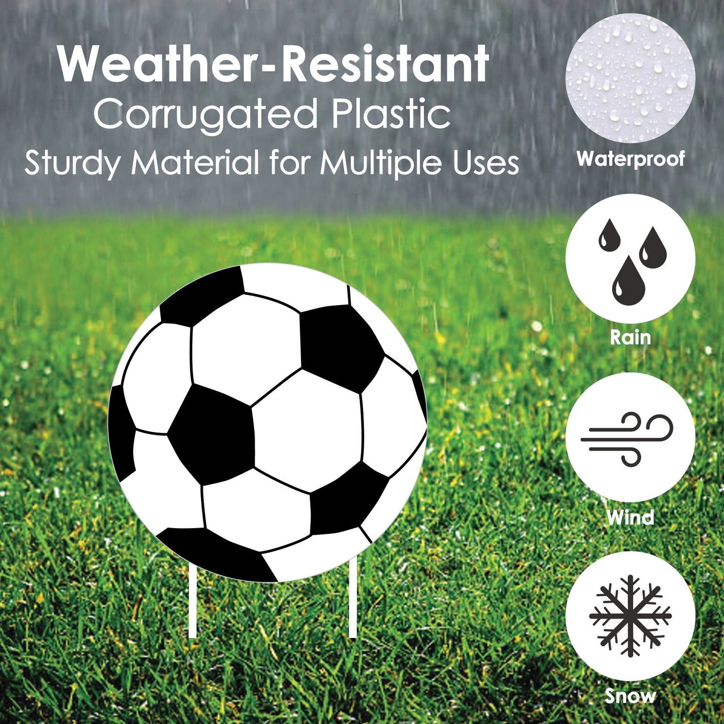 GOAAAL! - Soccer - Lawn Decorations - Outdoor Baby Shower or Birthday Party Yard Decorations - 10 Piece