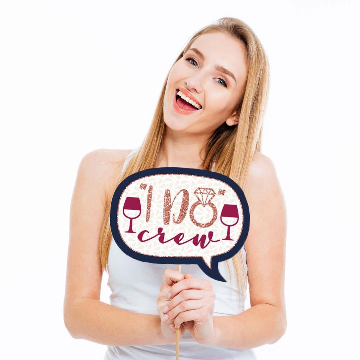 Funny Vino Before Vows - 10 Piece Winery Bachelorette Party Photo Booth Props Kit