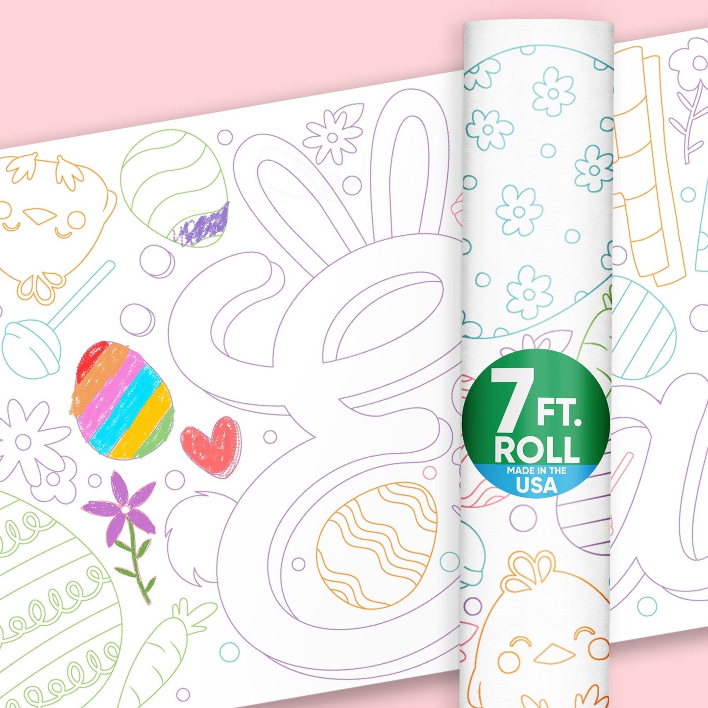 Happy Easter - Coloring Table Runner - 7'