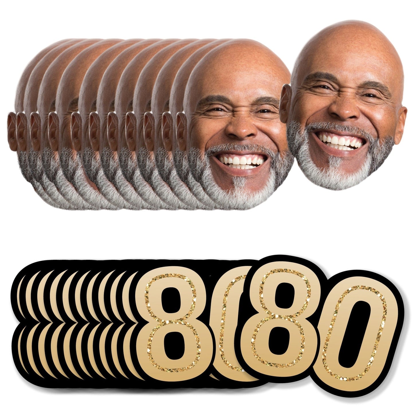 Custom Photo 80th Birthday Cut-Outs - 24 Ct