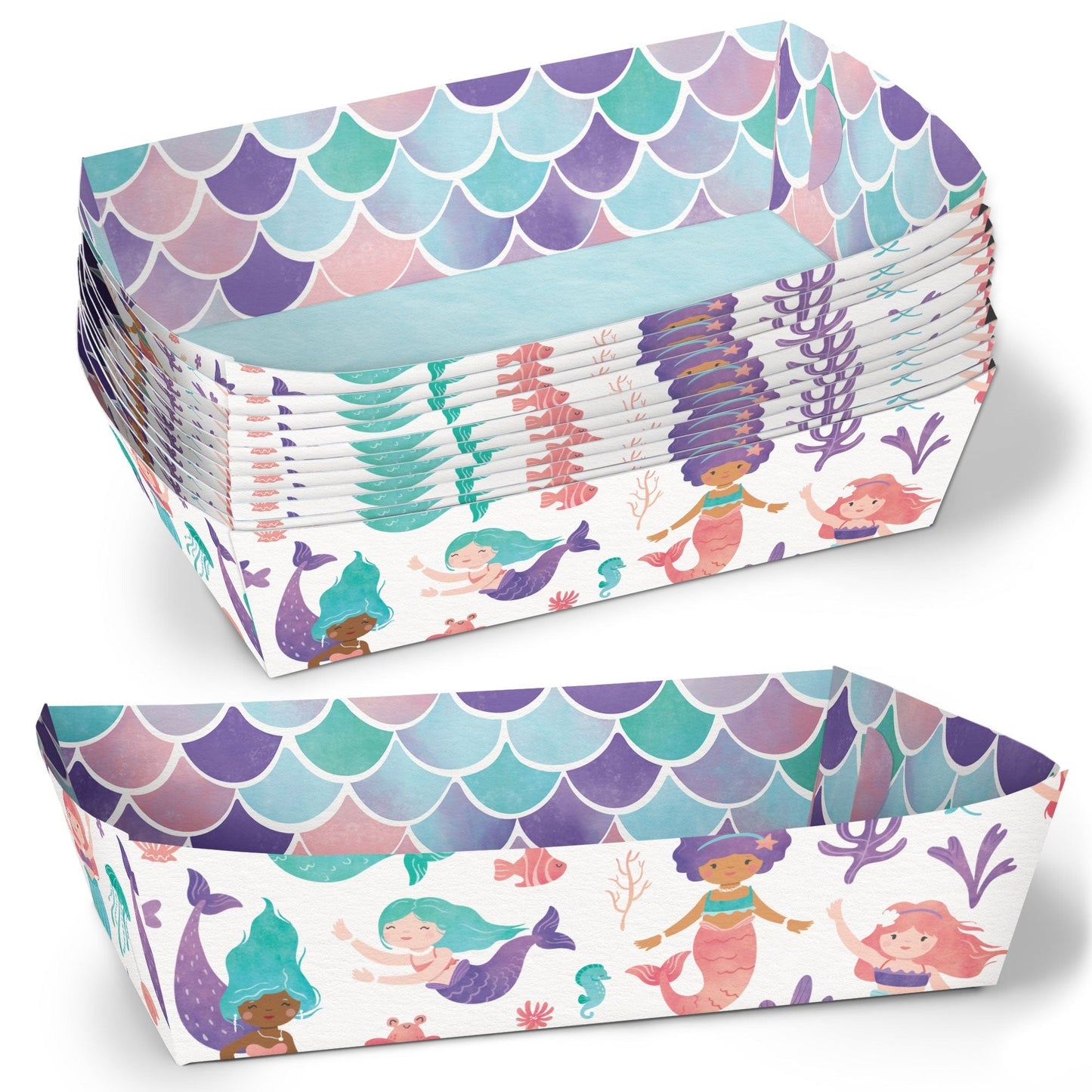 Mermaid Birthday Party Paper Food Trays