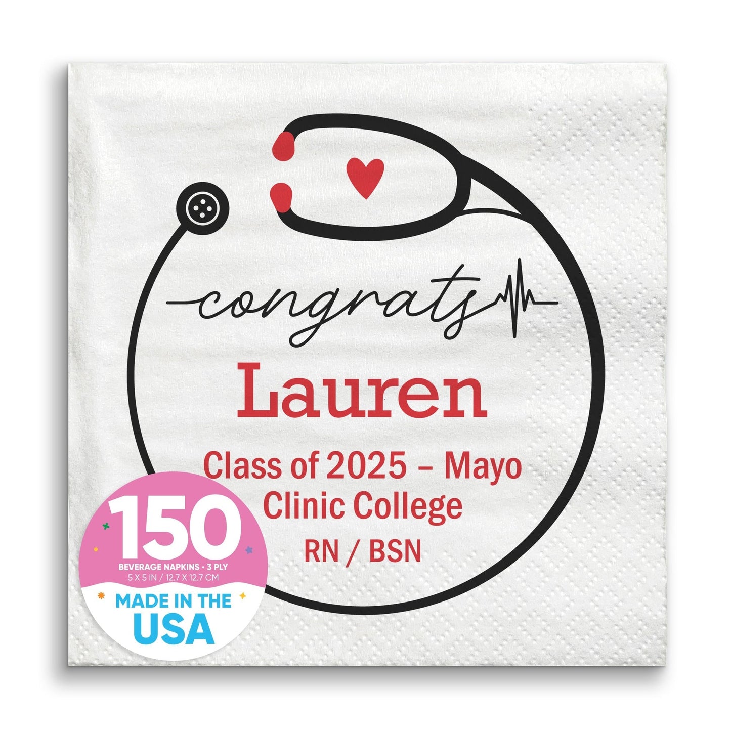 Custom Text - Nurse Grad Napkins