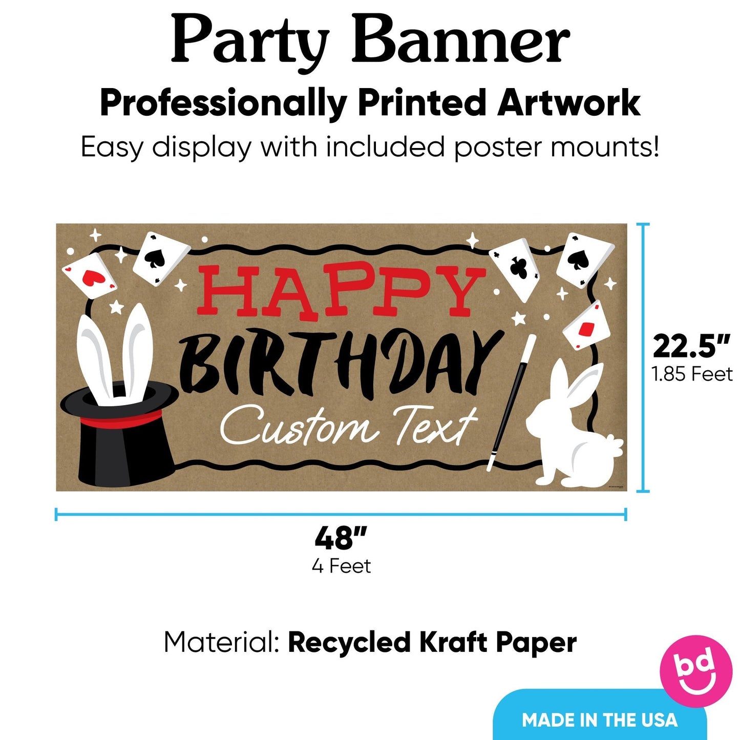 Custom Text Magic Show Birthday Kraft Banner