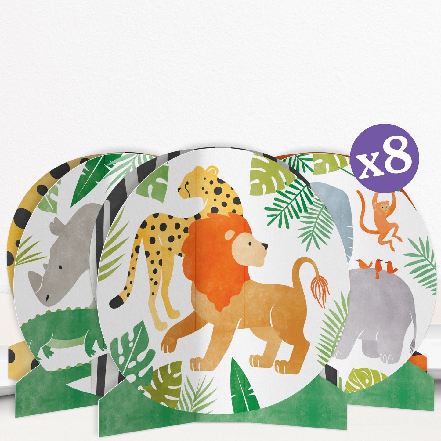 Safari Animals 3D Centerpieces - 8 Ct