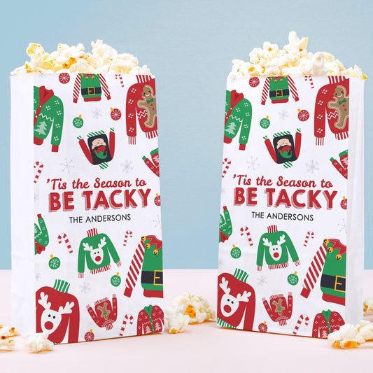 Custom Text Popcorn Bags - Ugly Sweater - 25 Ct