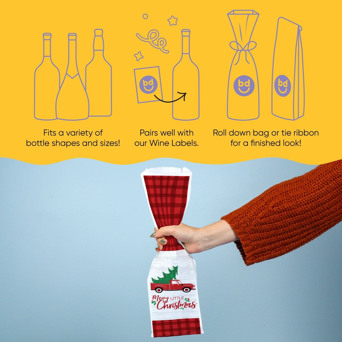 Wine Bags - Merry Little Christmas Tree