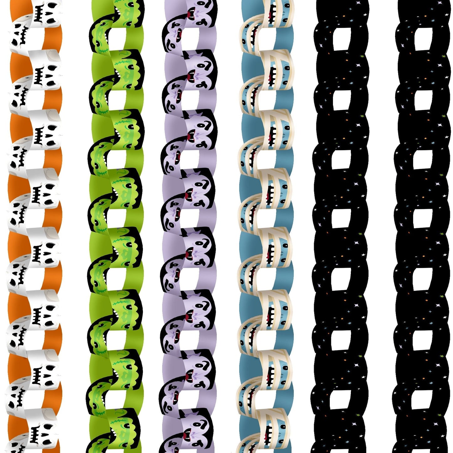 Halloween Monsters DIY Paper Chains - 128 Pc