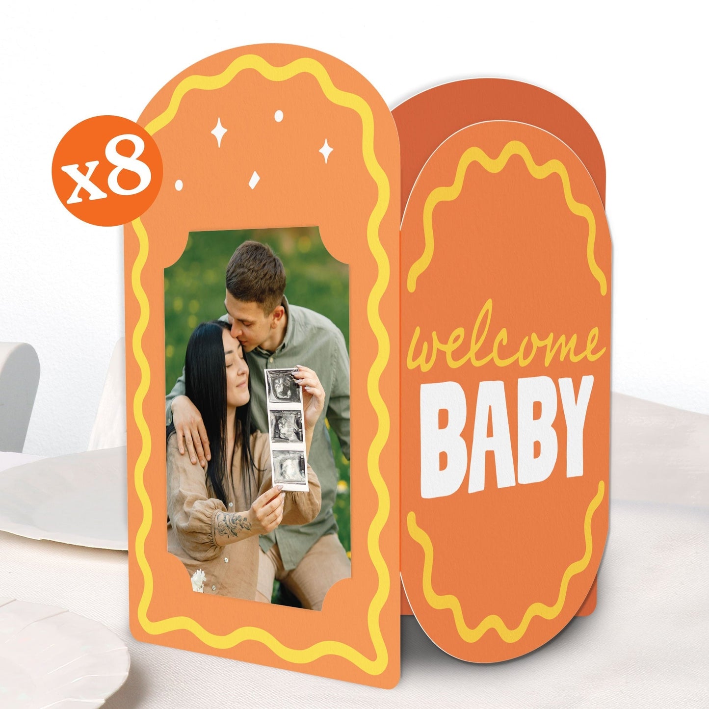 Wavy Baby Shower Photo Centerpieces - 8 Ct