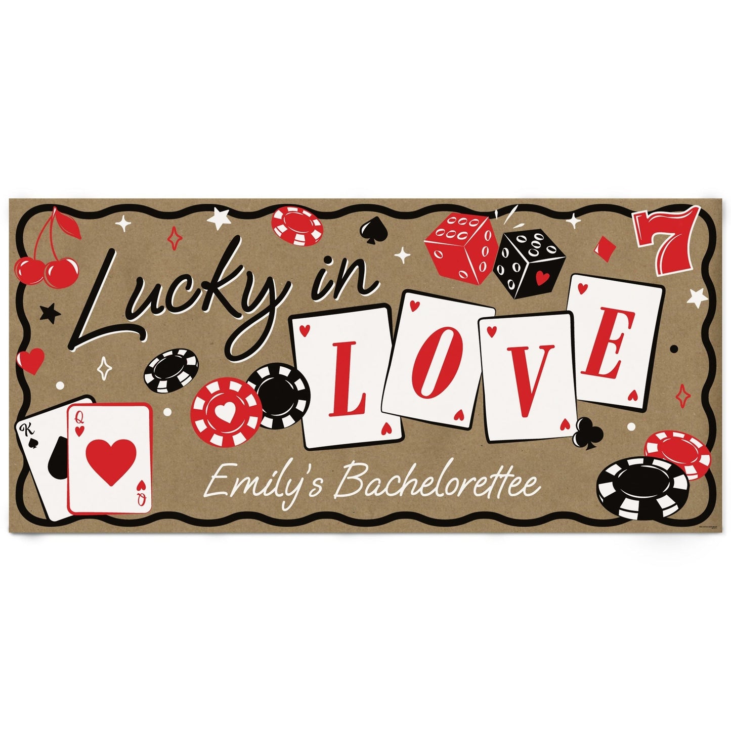 Custom Text Lucky in Love Kraft Banner